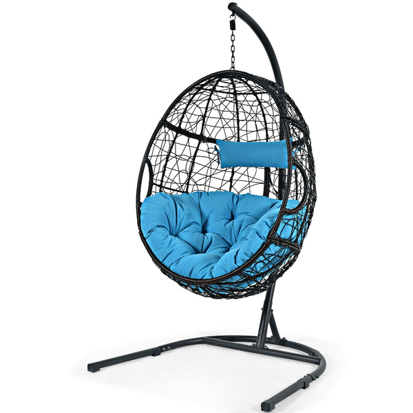 Hanging Cushioned Hammock Chair with Stand