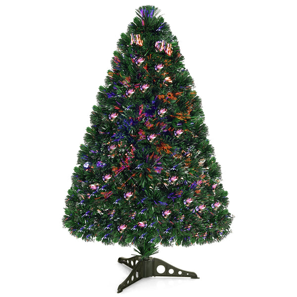 3 Feet Artificial Pre-Lit Fiber Optic PVC Christmas Tree