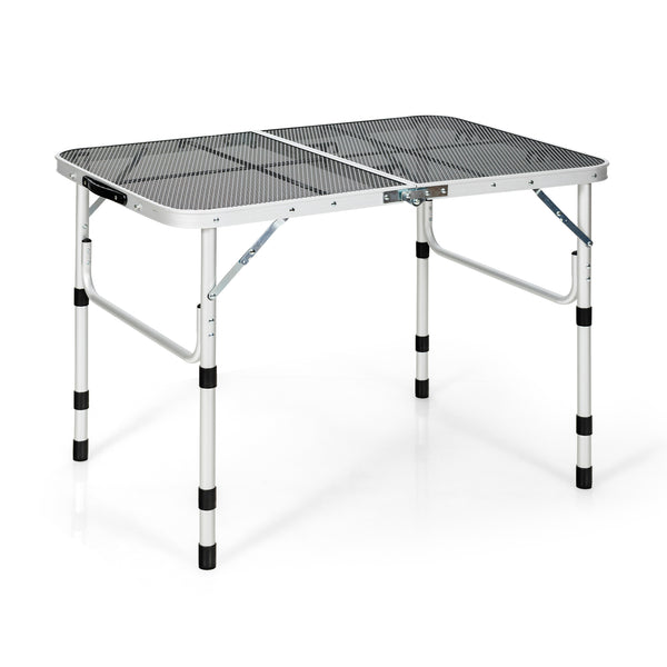 Folding Grill Table for Camping Lightweight Aluminum Metal Grill Stand Table