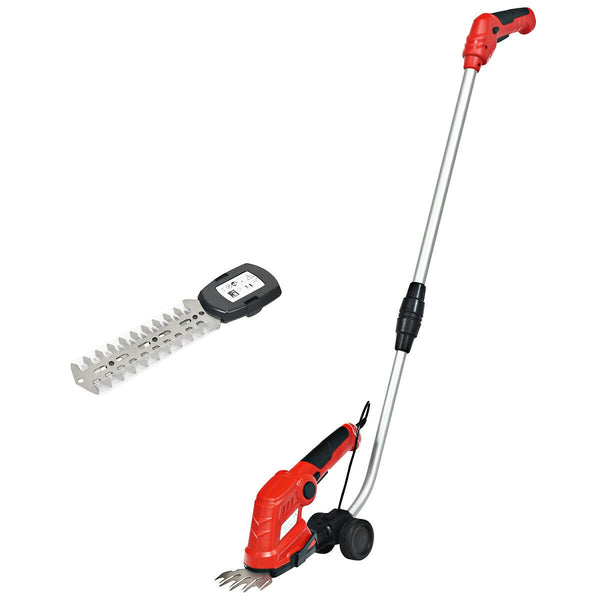 7.2V Cordless Grass Shear with Extension Handle and Rechargeable Battery