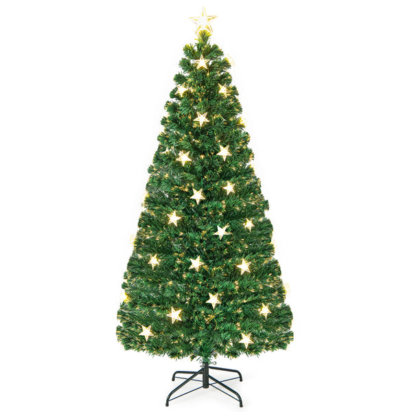 Prelit Fiber Optic Christmas Tree with Warm White Lights