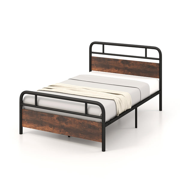 Twin/Full/Queen Size Bed Frame with Industrial Headboard