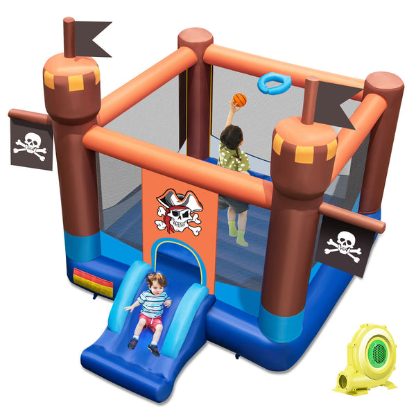 Pirate-Themed Inflatable Bounce Castle with Large Bounce Area without Blower