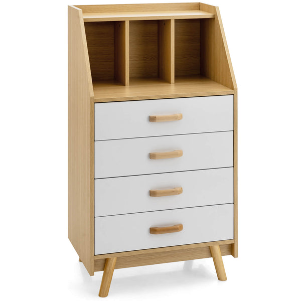 Freestanding Chest of Drawers with Countertop 3 Open Shelves and 2 Anti-Tipping Kits