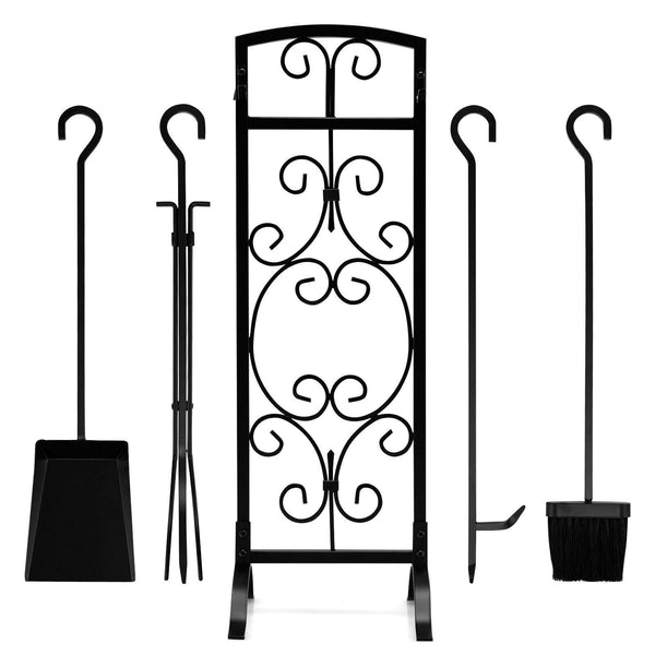 5-Piece Heavy Duty Fireplace Tool Set with Ergonomic Handle