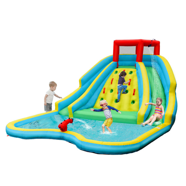 Double Side Inflatable Water Slide Park with Climbing Wall for Outdoor