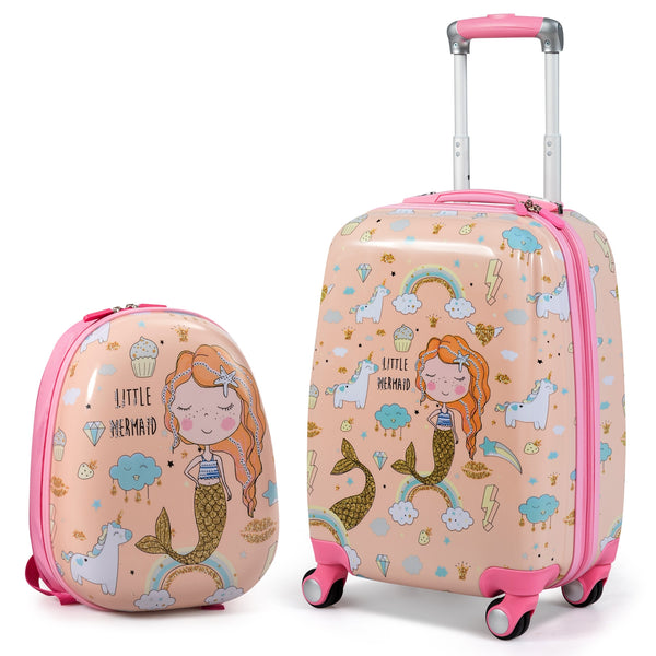 2 Pieces Kids Luggage Set with Backpack and Suitcase for Travel