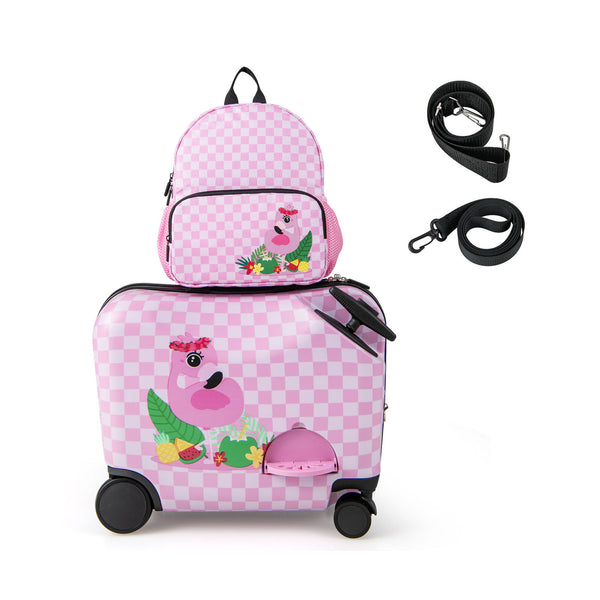 2 Pieces Kid Luggage Set with Spinner Wheels and Aluminum Handle