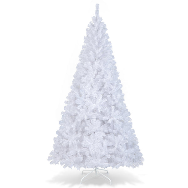 8 Feet White Christmas Tree with Solid Metal Legs