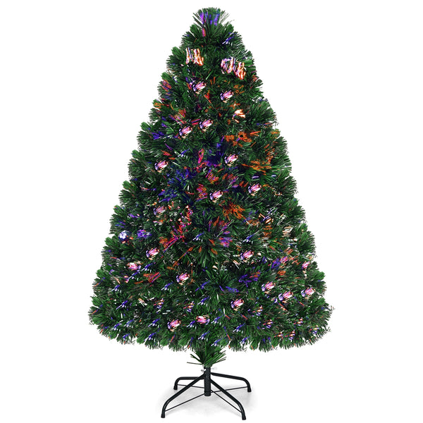 4 Feet Artificial Pre-Lit Fiber Optic PVC Christmas Tree