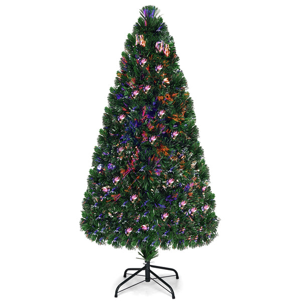 5 Feet Artificial Pre-Lit Fiber Optic PVC Christmas Tree