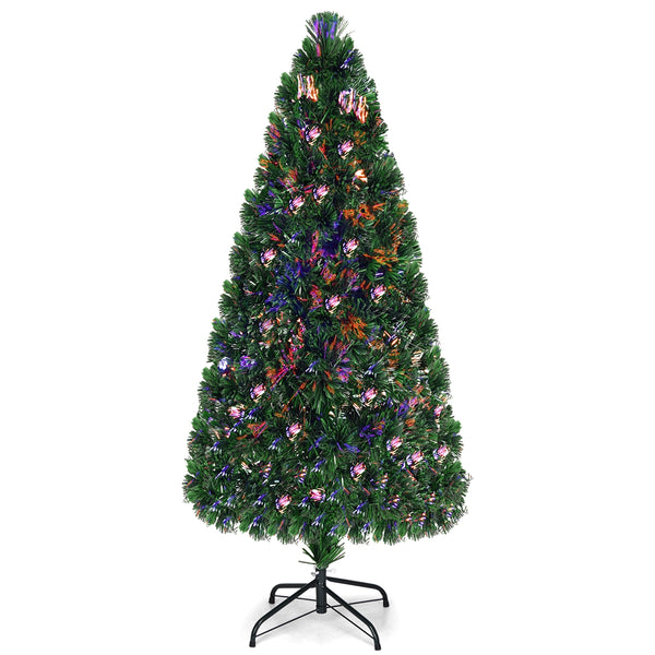 6 Feet Artificial Pre-Lit Fiber Optic PVC Christmas Tree