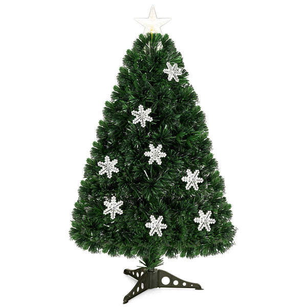 3 Feet LED Optic Artificial Christmas Tree with Snowflakes