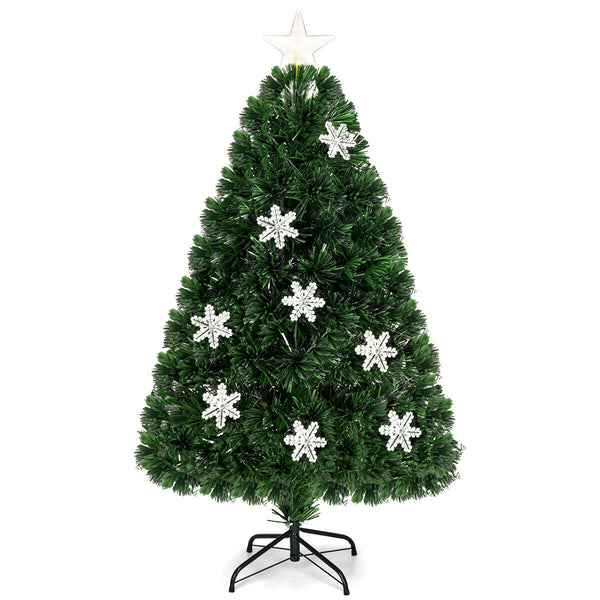 4 Feet LED Optic Artificial Christmas Tree with Snowflakes