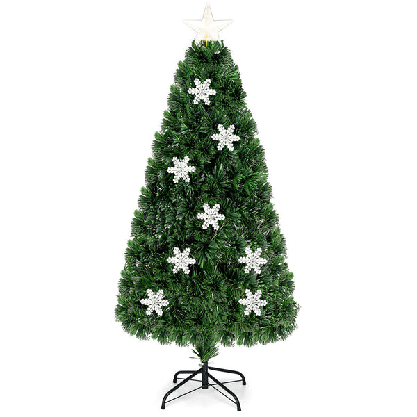 5Feet LED Optic Artificial Christmas Tree with Snowflakes