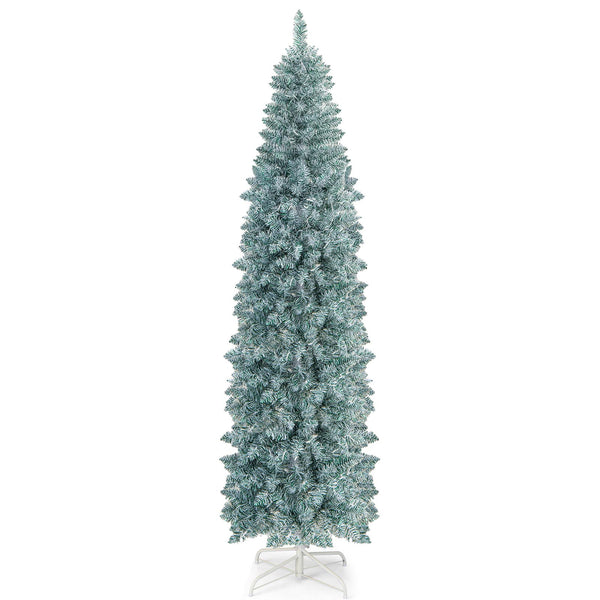 7 FT Pre-lit Artificial Christmas Tree with Multi-color LED Lights