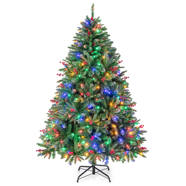 6 FT Pre-Lit Artificial Christmas Tree 390 Multi-Color LED Lights