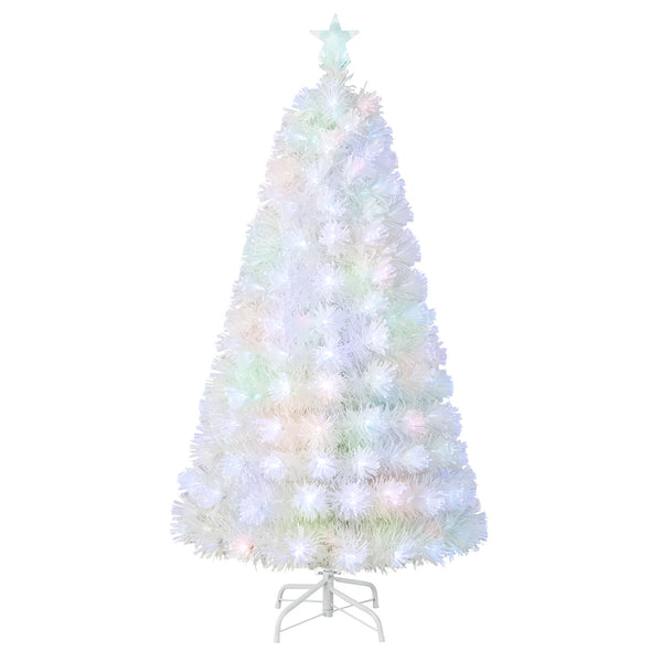5 Feet Pre-Lit Fiber Optic White Snow-Flocked Artificial Christmas Tree