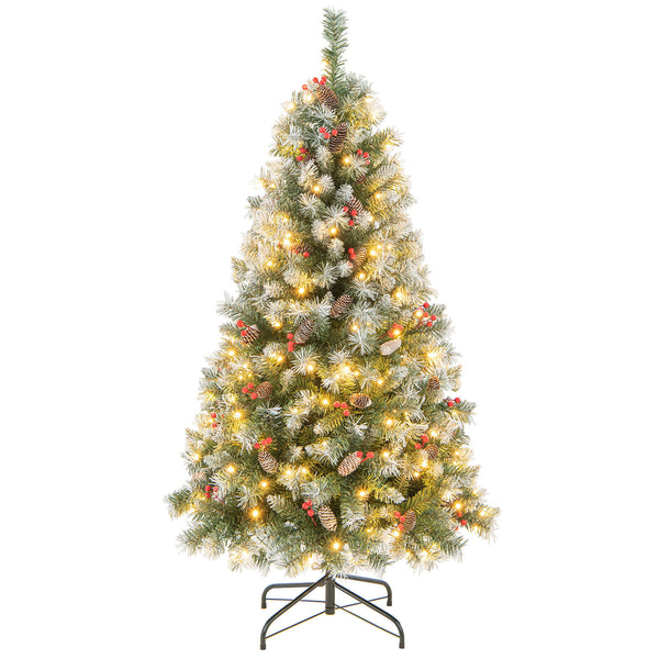 Hinged Christmas Tree with 450 PVC Branch Tips and 200 Warm White LED Lights