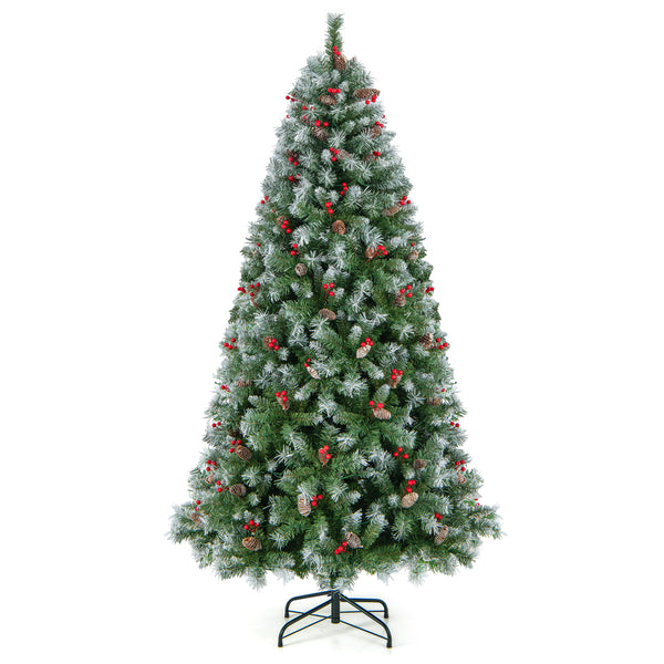 Hinged Christmas Tree with 450 PVC Branch Tips and 200 Warm White LED Lights