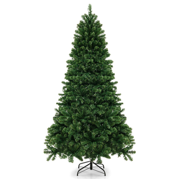 6 Feet Hinged Christmas Tree with PVC Branch Tips Warm White LED Lights