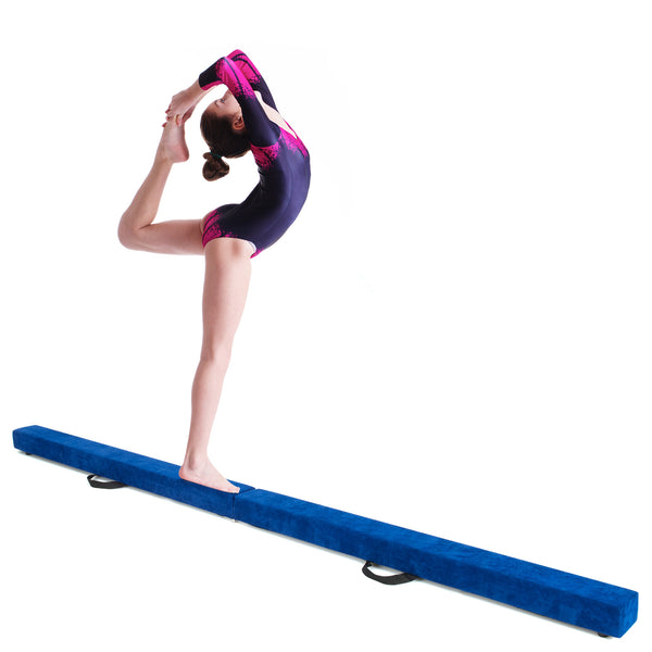 7 Feet Folding Portable Floor Balance Beam with Handles for Gymnasts