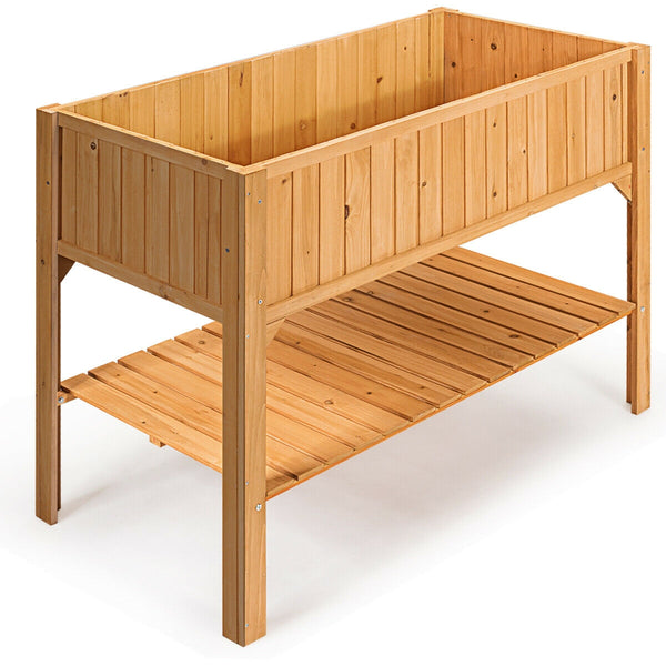 Wooden Elevated Planter Box Shelf Suitable for Garden Use