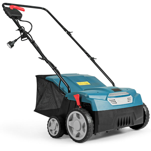 1400 W 13 Inch Electric Scarifier and Lawn Dethatcher with Collection Bag