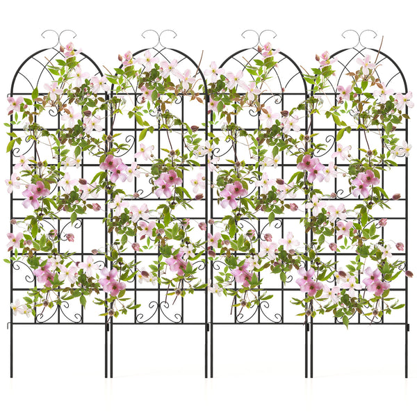 2/4 Pack 71 x 20 Inch Metal Garden Trellis for Climbing Plants
