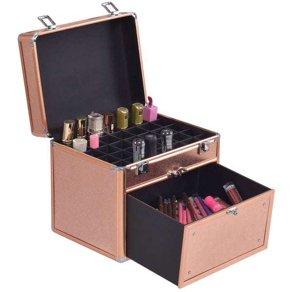 Nail Polish Beauty Makeup Case w/ Slide out Drawer