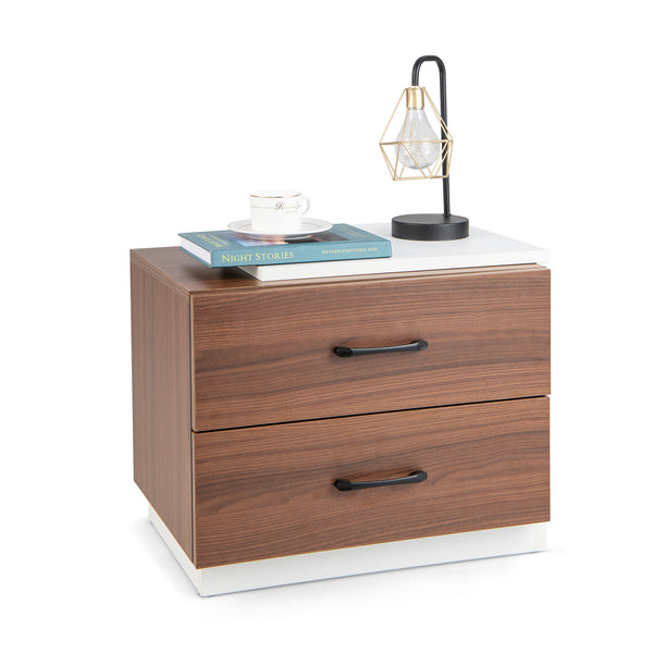 Modern Nightstand with 2 Drawers for Bedroom Living Room