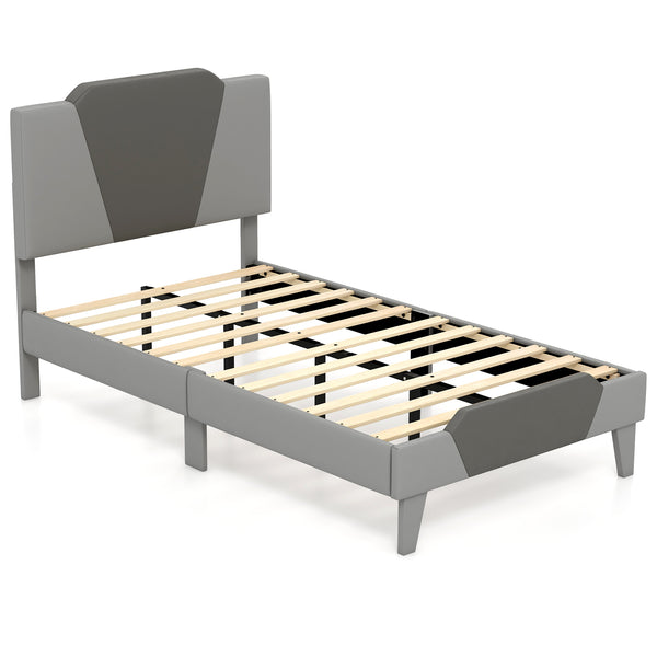 Full/Queen/Twin Velvet Upholstered Bed Frame with High Headboard