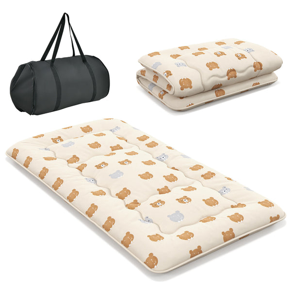 Foldable Futon Mattress with Washable Cover and Carry Bag for Camping