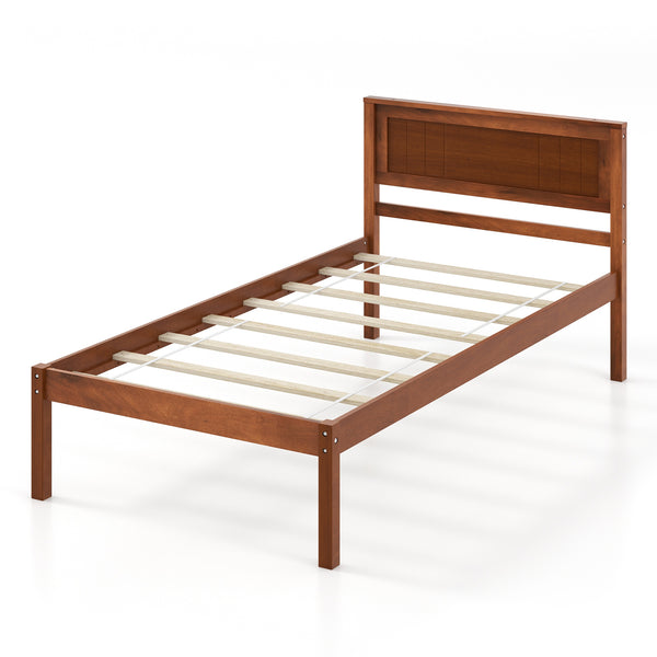 Twin/Full/Queen Size Bed Frame with Wooden Headboard and Slat Support