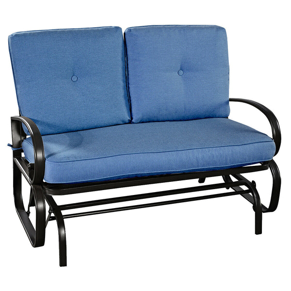 Outdoor Patio Cushioned Rocking Bench Loveseat