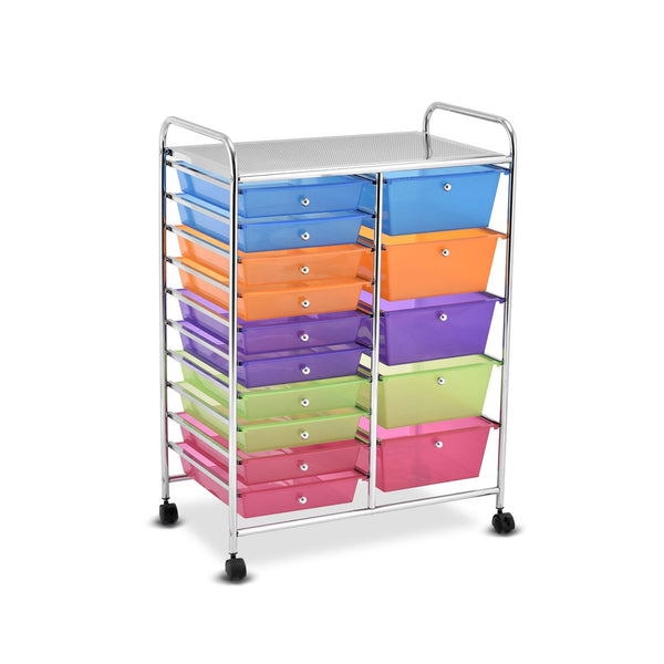 15-Drawer Utility Rolling Organizer Cart Multi-Use Storage