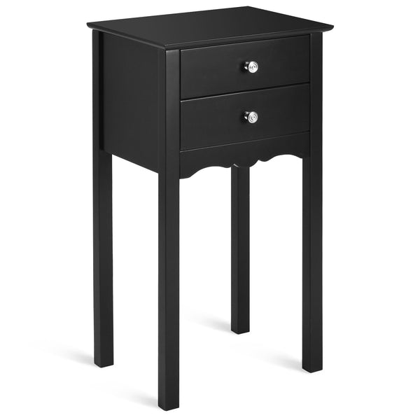 Practical Sturdy Vintage Side End Table with 2 Storage Drawers