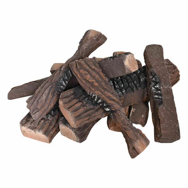 10 pcs Ceramic Propane Fireplace Imitation Wood