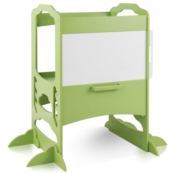 Kids Height Adjustable Kitchen Step Stool with Chalkboard