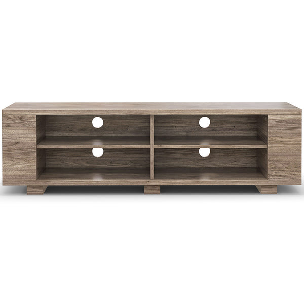 Wooden TV Stand with 8 Open Shelves for TVs up to 65 Inch Flat Screen