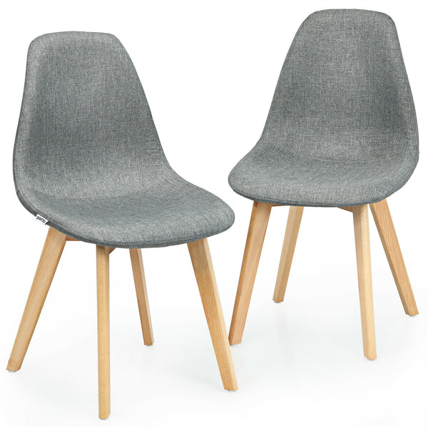 Set of 2 Gray Accent Dining Chairs