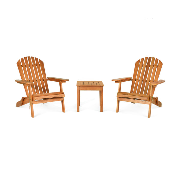 3 PCS Adirondack Chair Set w/ Widened Armrest