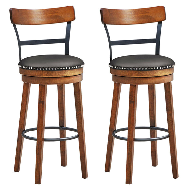 Set of 2 Swivel Counter Height Bar Stools