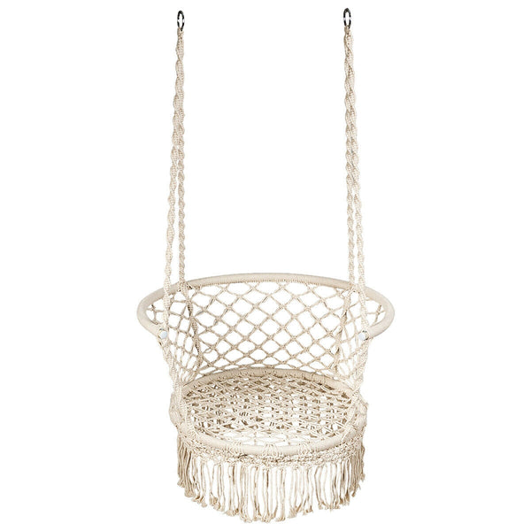 Hanging Hammock Chair Macrame Swing Hand Woven Cotton Backrest