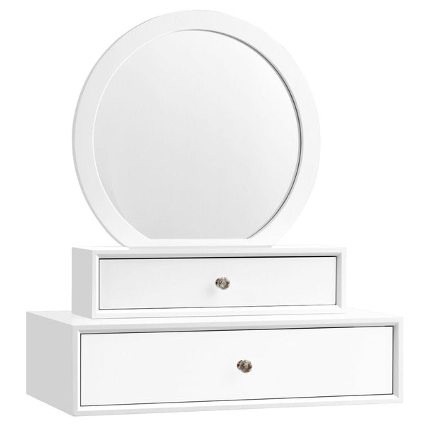 Makeup Dressing Wall Mounted Vanity Mirror with 2 Drawer