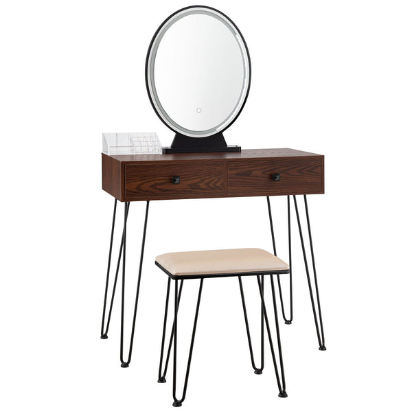 Industrial Makeup Dressing Table with 3 Lighting Modes