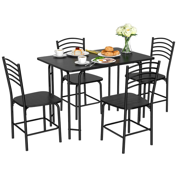 5 pcs Wood Rectangular Dining Table Set