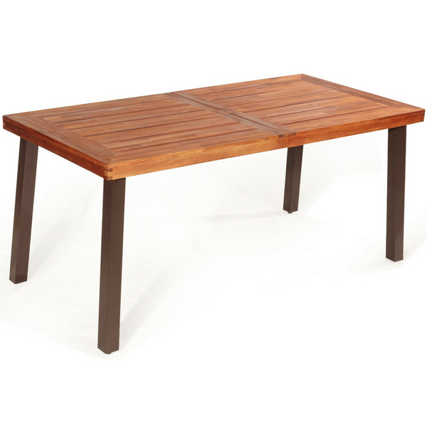 Rectangular Acacia Wood Rustic Dining Furniture Table