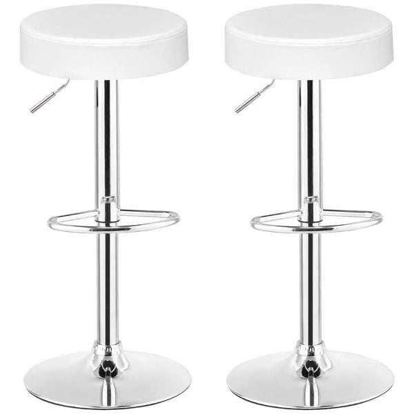 Set of 2 Adjustable Swivel Round Bar Stool  Pub Chairs