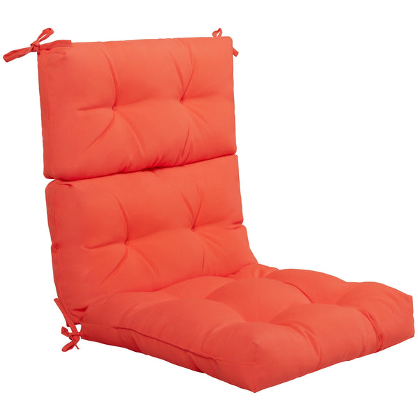 Tufted Patio High Back Chair Cushion with Non-Slip String Ties